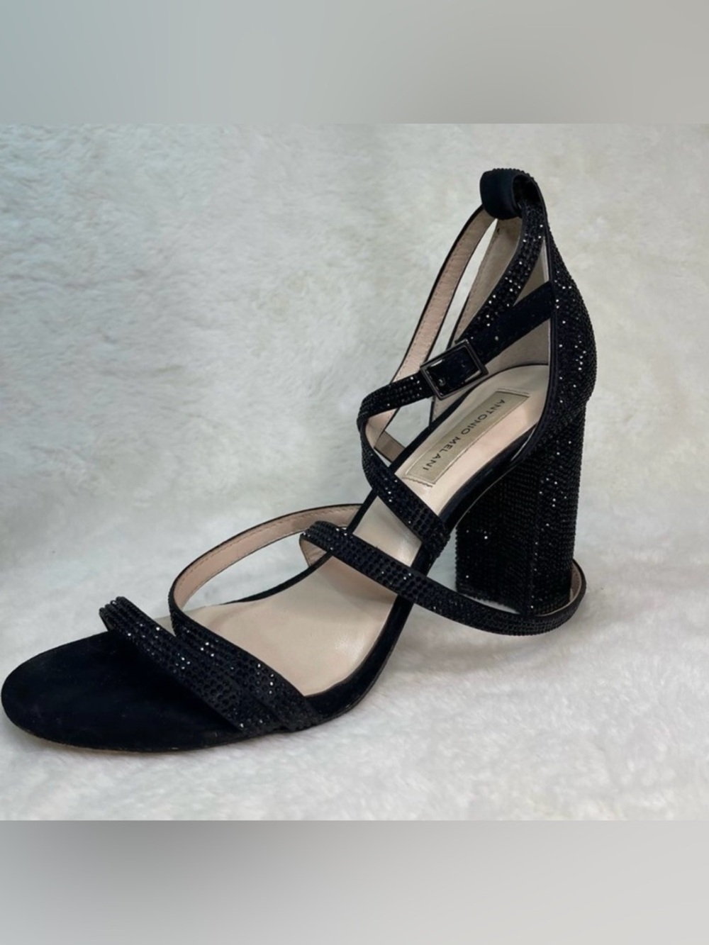 Antonio Melani Black Glitter
Strappy Heels | Size 8.5
Dressy Evening Shoes